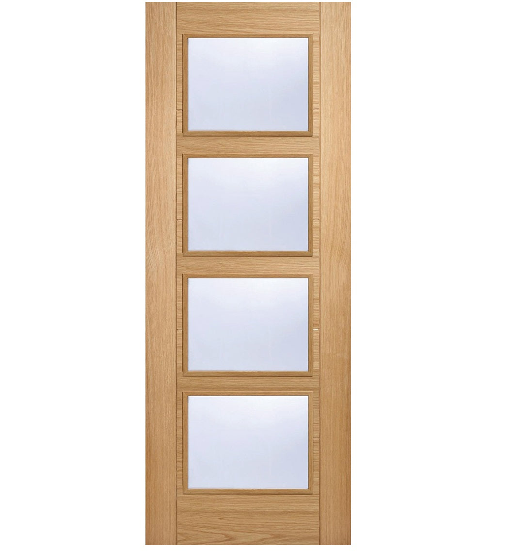 LPD Vancouver Glazed Oak FD30 Fire Door - Pre Finished