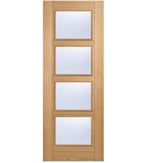 LPD Vancouver Glazed Oak FD30 Fire Door - Pre Finished