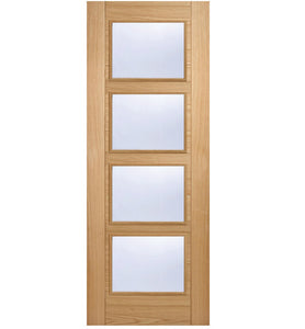 LPD Vancouver 4 Light Glazed Oak Internal Door - Pre Finished