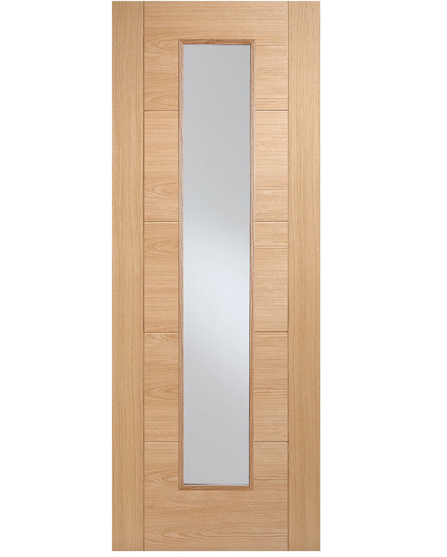 LPD Vancouver Long Light Clear Glass FD30 Fire Door - Pre Finished