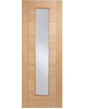 LPD Vancouver Long Light Clear Glass FD30 Fire Door - Pre Finished