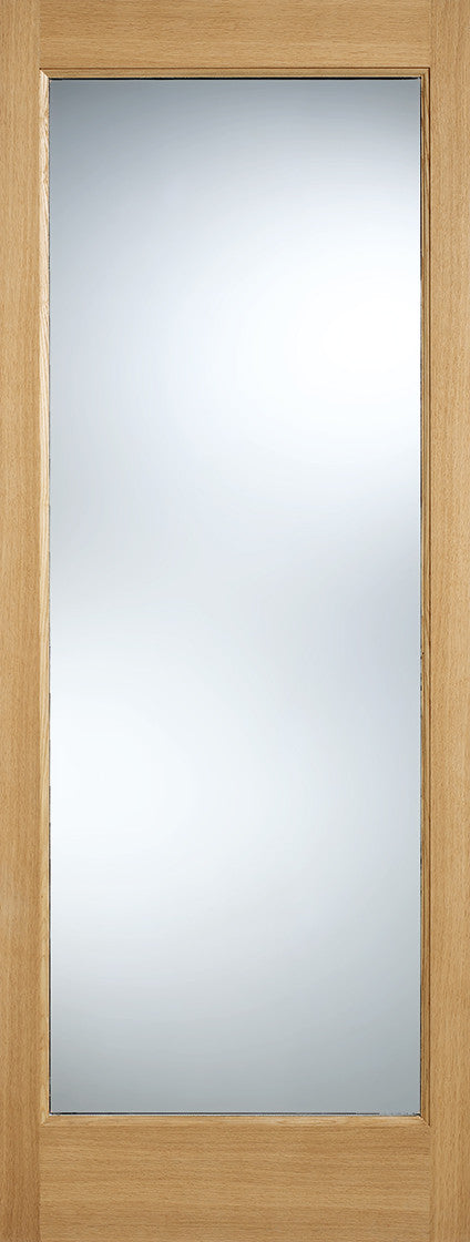 LPD Pattern 10 Clear Glazed Oak External Door - Unfinished