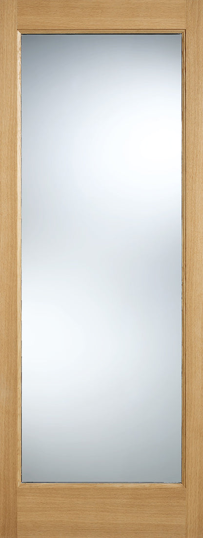 LPD Pattern 10 Clear Glazed Oak External Door - Unfinished