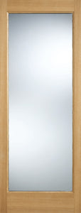 LPD Pattern 10 Clear Glazed Oak External Door - Unfinished
