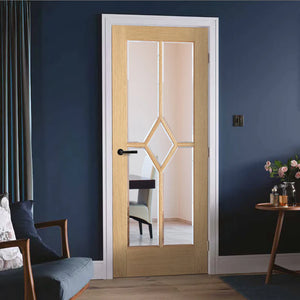 LPD Reims Glazed 5L Oak Internal Door - Pre Finished