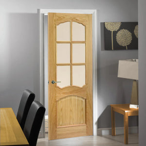 LPD Riviera RM2S Glazed 6L Oak Internal Door - Unfinished