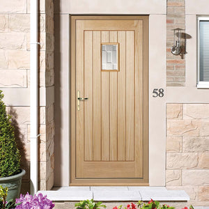 LPD Suffolk Glazed Oak External Door - Unfinished
