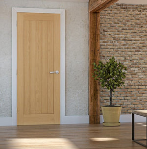 JB Kind Thames Oak 5 Panel FD30 Fire Door - Unfinished
