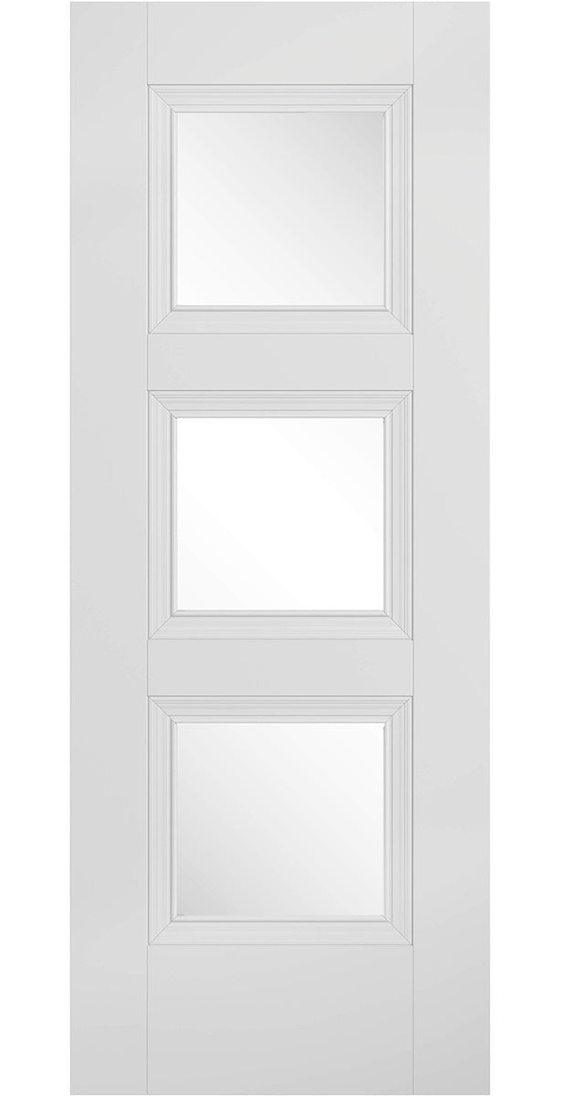 LPD Amsterdam Glazed 3L Traditional White Primed Internal Door