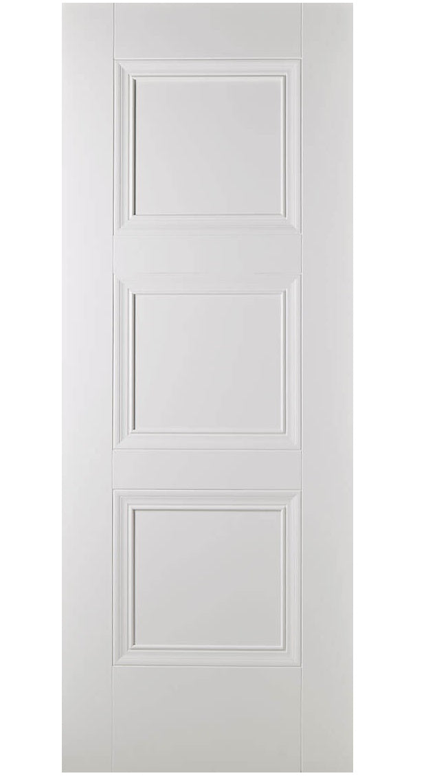 LPD Amsterdam 3 Panel Traditional White Primed FD30 Fire Door