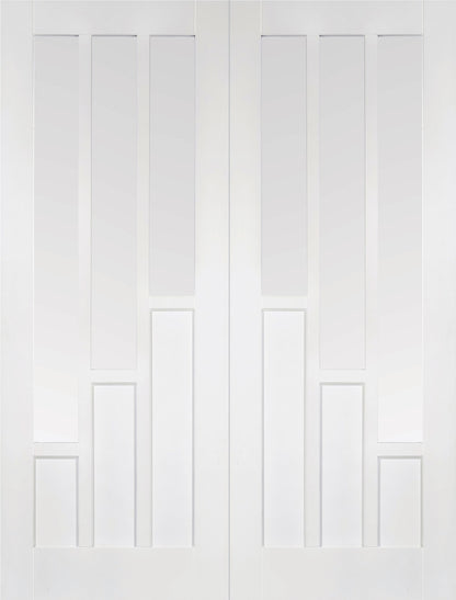LPD Coventry White Primed Glazed 3L Internal Door Pair