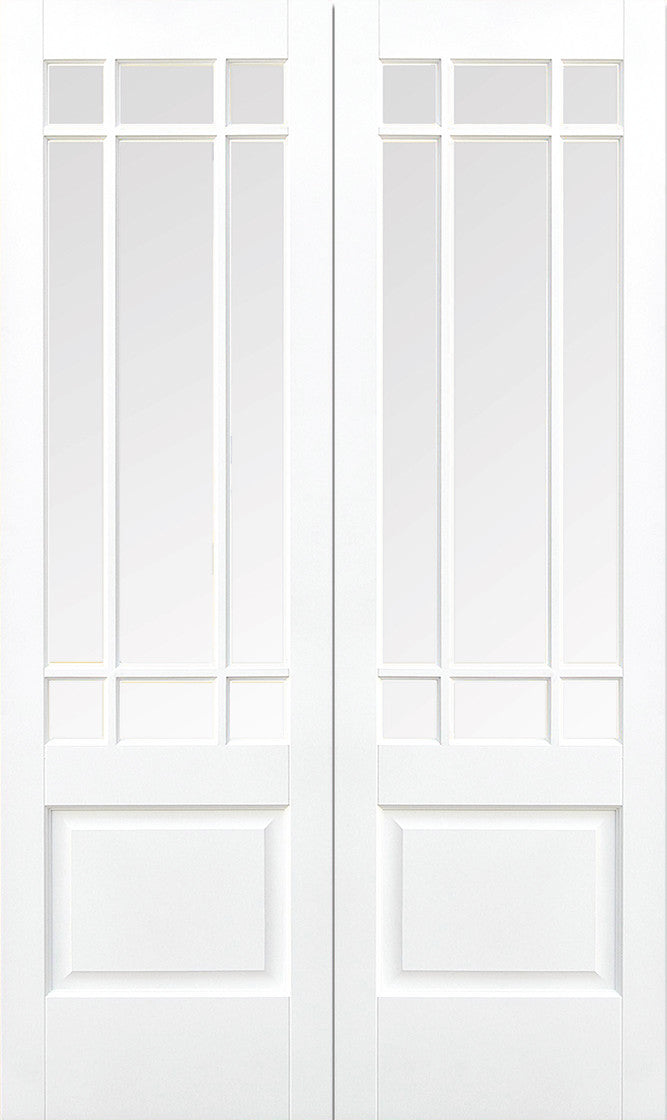 LPD Downham Glazed White Primed Internal Door Pairs