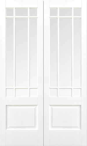LPD Downham Glazed White Primed Internal Door Pairs
