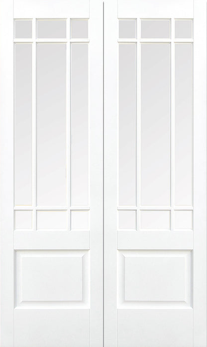 LPD Downham Glazed White Primed Internal Door Pairs