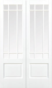 LPD Downham Glazed White Primed Internal Door Pairs