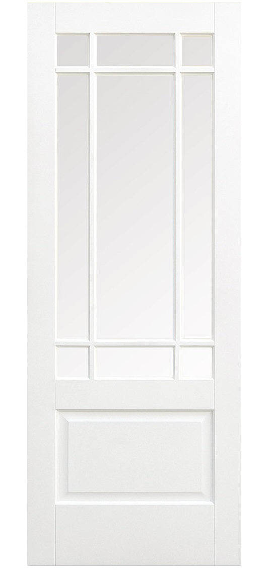 LPD Downham Glazed Bevelled 9L White Primed Internal Door