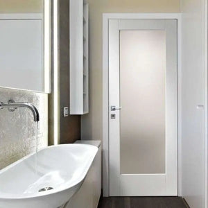 LPD Pattern 10 Frosted Glazed White Primed Door