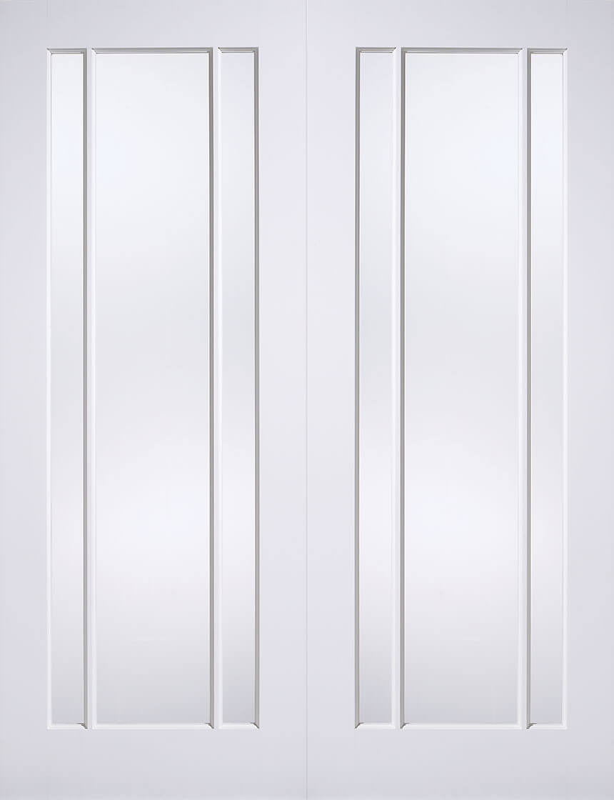LPD Lincoln Glazed White Primed Internal Door Pairs