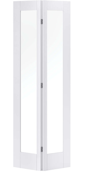 LPD Shaker Style Pattern 10 Glazed White Primed Bi-Fold Door