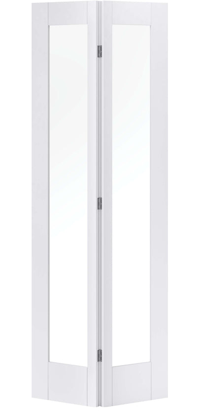 LPD Shaker Style Pattern 10 Glazed White Primed Bi-Fold Door