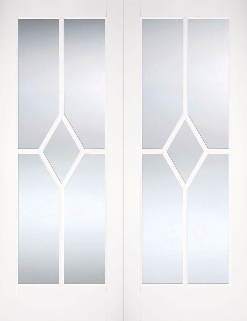 LPD Reims Glazed White Primed Internal Door Pairs