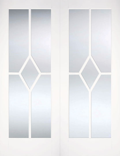 LPD Reims Glazed White Primed Internal Door Pairs