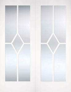 LPD Reims Glazed White Primed Internal Door Pairs