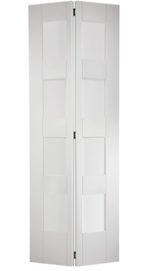 LPD Shaker Style Glazed White Primed Bi-Fold Door