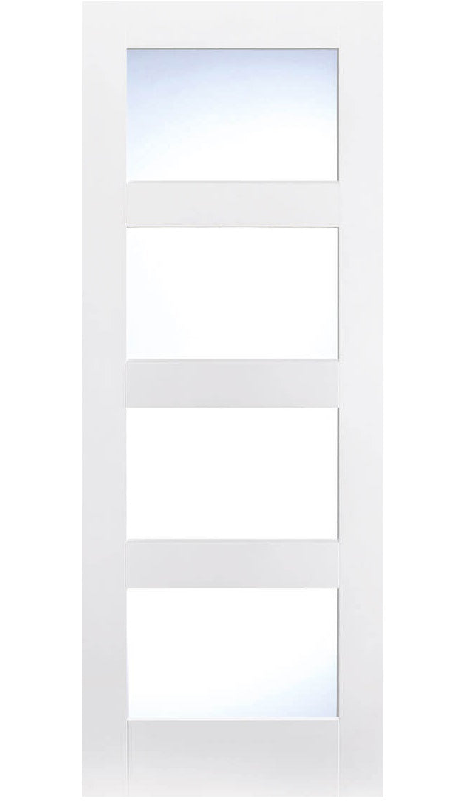 LPD Shaker Glazed White Primed 4L Internal Door