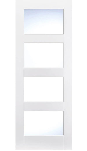 LPD Shaker Glazed White Primed 4L Internal Door