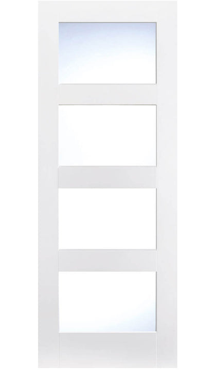 LPD Shaker Glazed White Primed 4L Internal Door