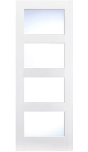 LPD Shaker Glazed White Primed 4L Internal Door