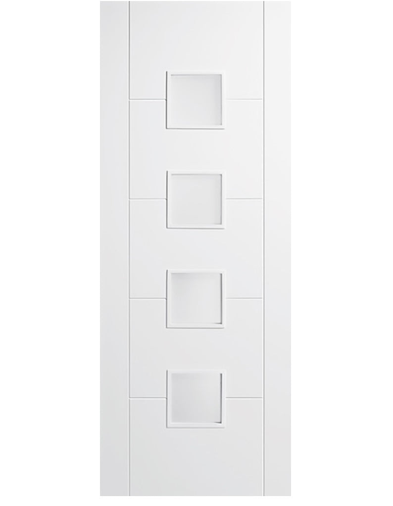 LPD Vancouver White Primed 4 Light Frosted Glazed Internal Door
