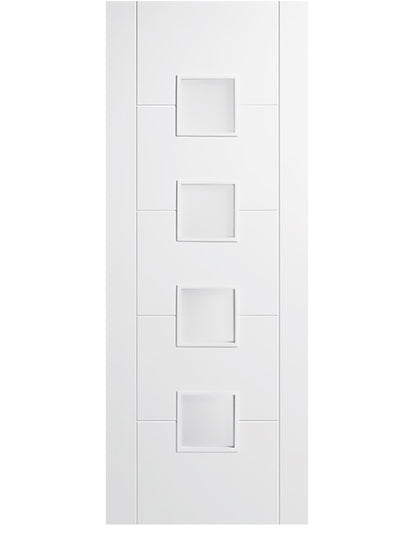 LPD Vancouver White Primed 4 Light Frosted Glazed Internal Door