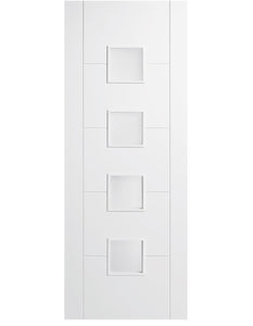 LPD Vancouver White Primed 4 Light Frosted Glazed Internal Door