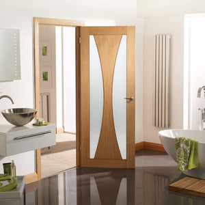 XL Joinery Verona Obscure Glazed Internal Oak Door - Unfinished