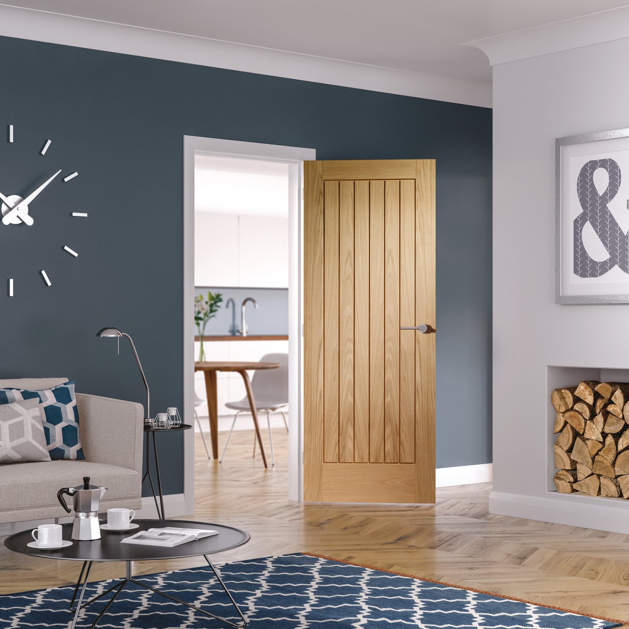 XL Joinery Suffolk Essential Internal Oak FD30 Fire Door - Pre Finishe
